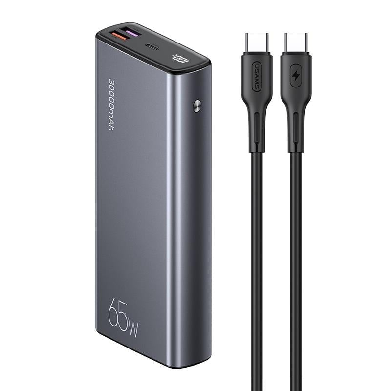 Usams 30.000 Mah 65W Çıkış Gücü Çift QC 3.0+ PD Hızlı Şarj…