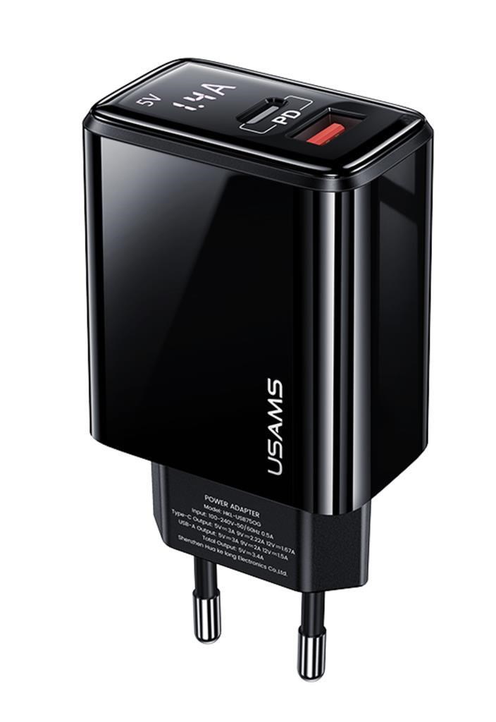 Usams US-CC133 T40 20W QC3.0+PD Type-C+USB Dijital…