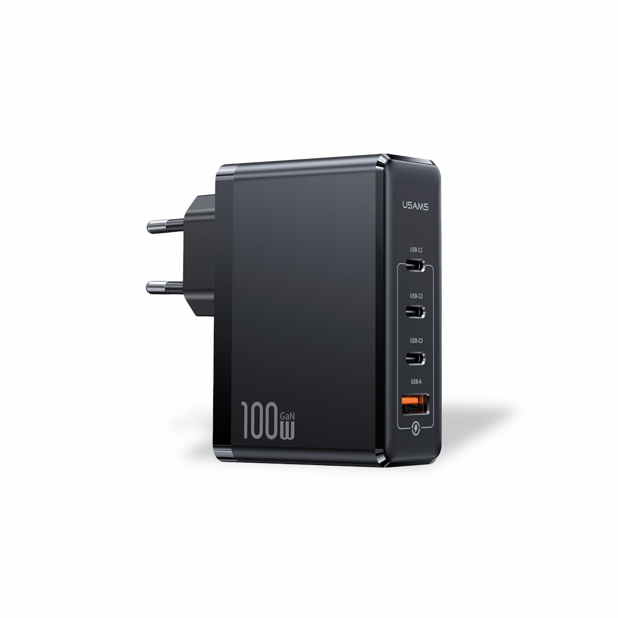 Usams US-CC163 T50 100W QC+PD 4 Port (3Type-C+1USB) GaN…