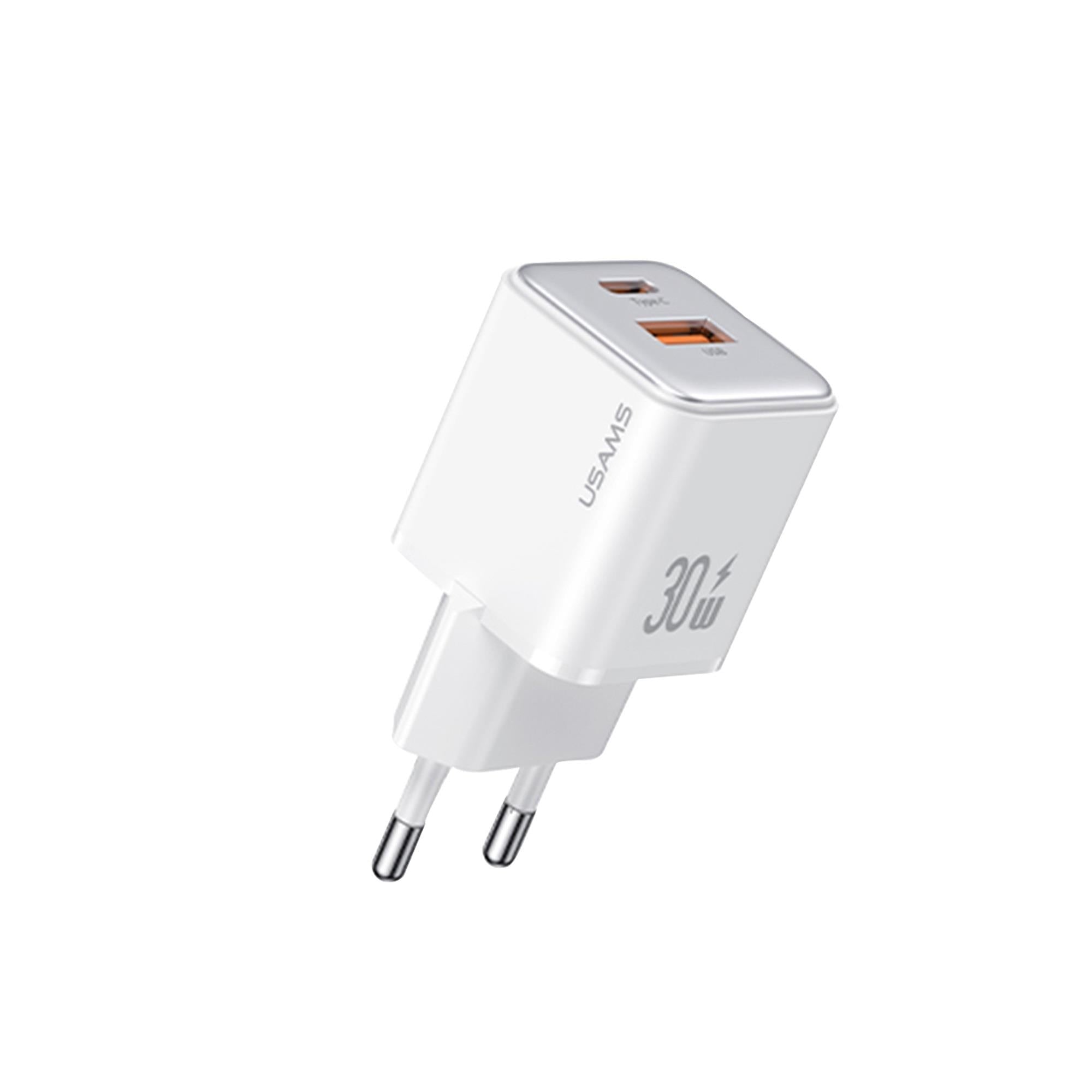 Usams US-CC189W 30W QC+PD (Type-C+USB) Mini Hızlı Şarj…