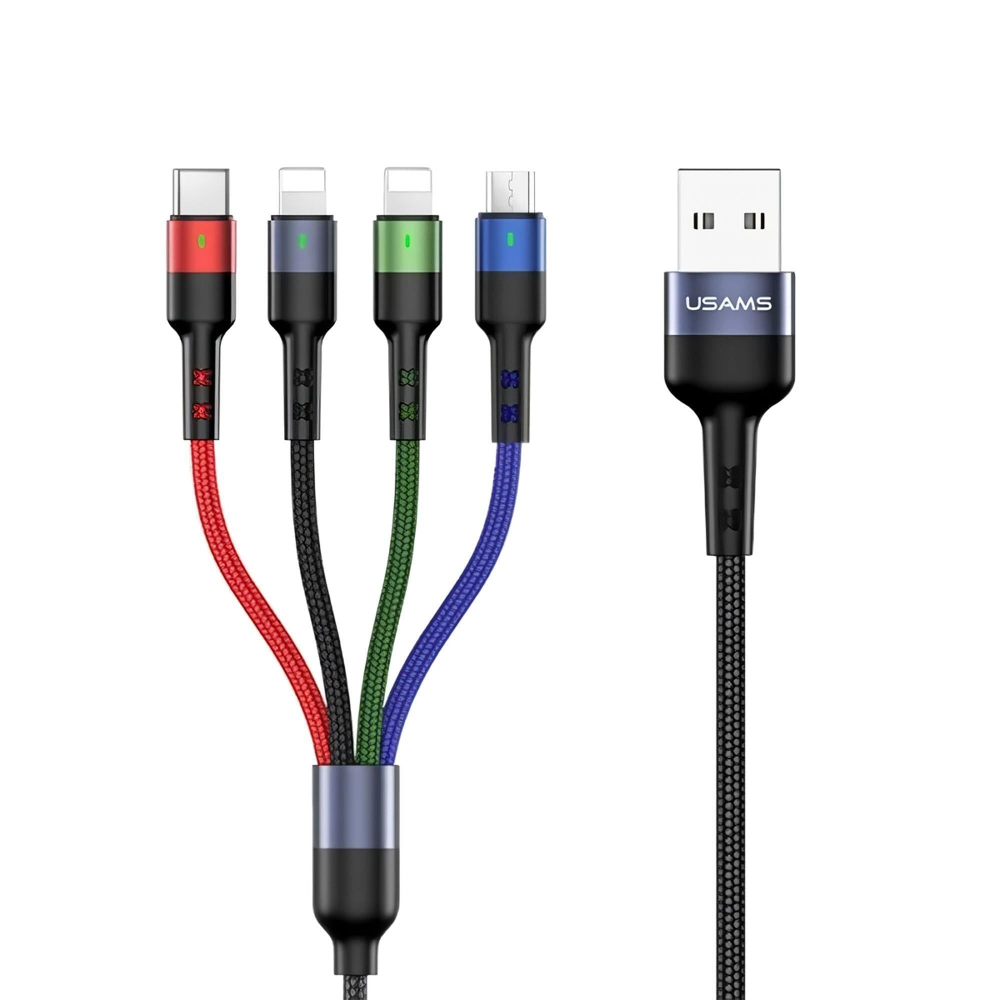 Usams US-SJ317 4in1 2*Lightning 1*Type-C 1*Micro Uçlu 1.2m…
