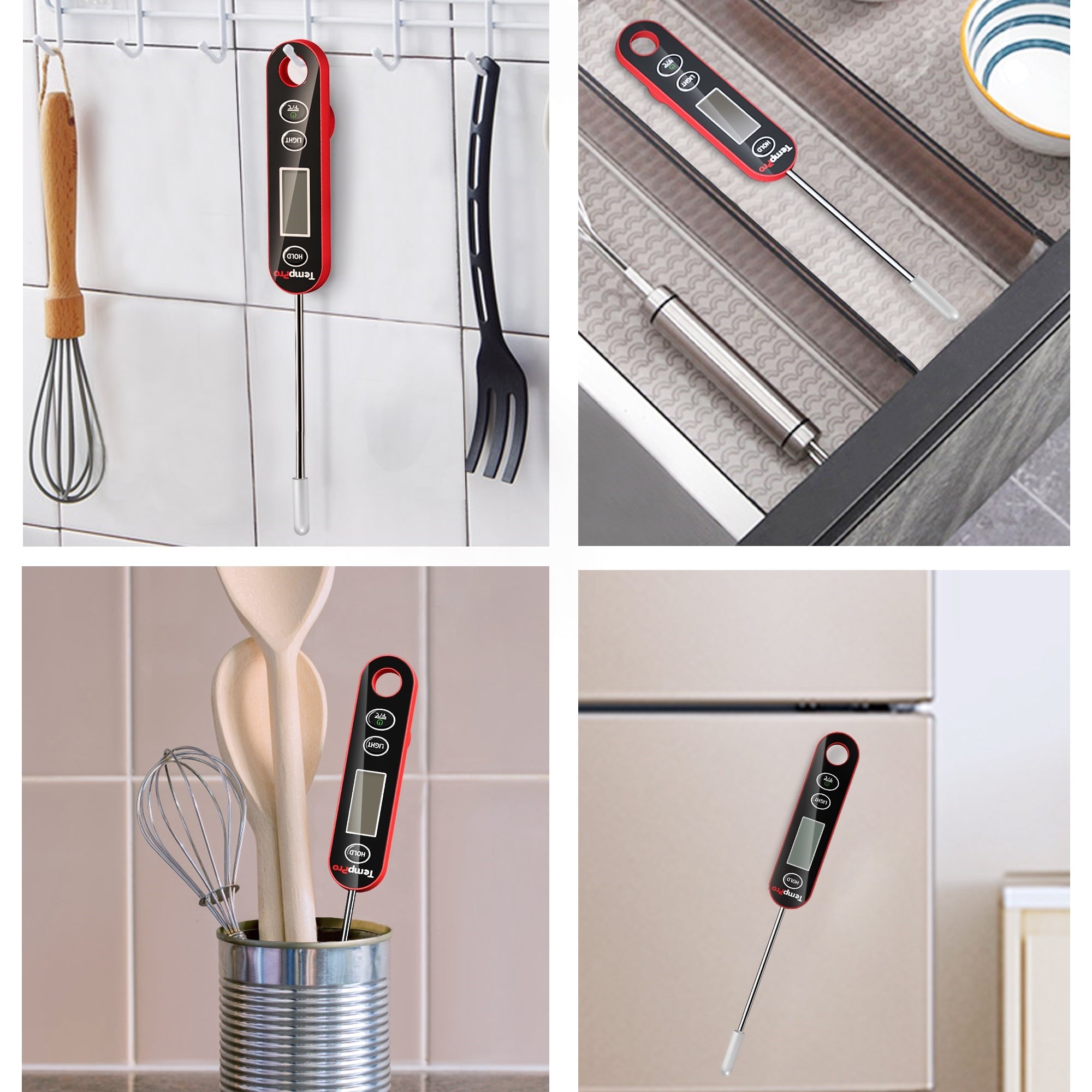 Thermopro IC6030 Su Geçirmez Hızlı Sonuç LCD Ekranlı Daldırma Saplama Gıda Pişirme Termometresi