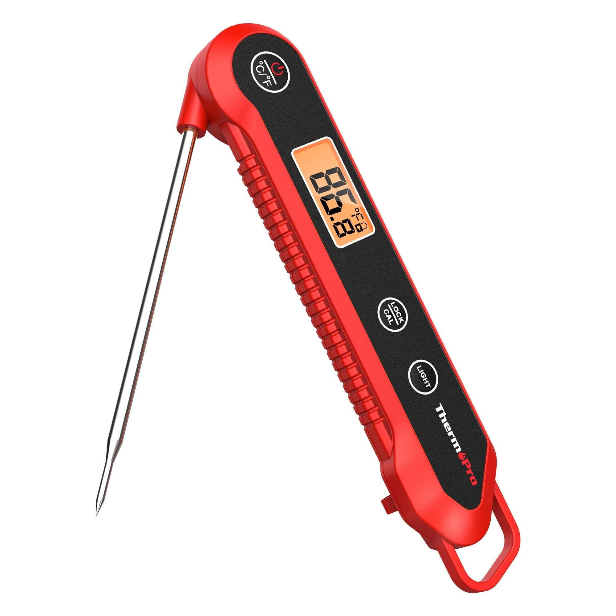 Thermopro TP-03H Su Geçirmez Katlanabilir Profesyonel Gıda Pişirme Termometresi-Kırmızı