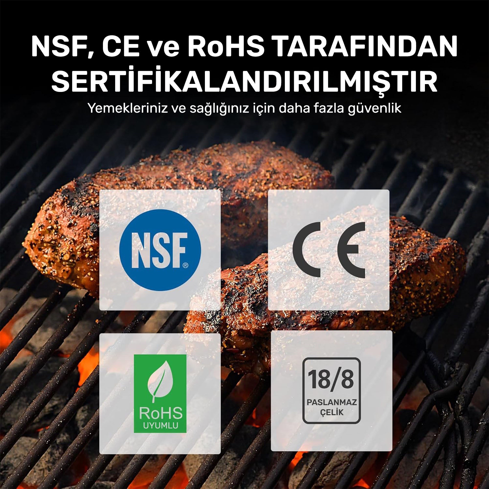 ThermoPro TP07C Alarmlı, Aydınlatmalı ve Kablosuz 150m Menzilli Profesyonel Gıda Pişirme Termometre
