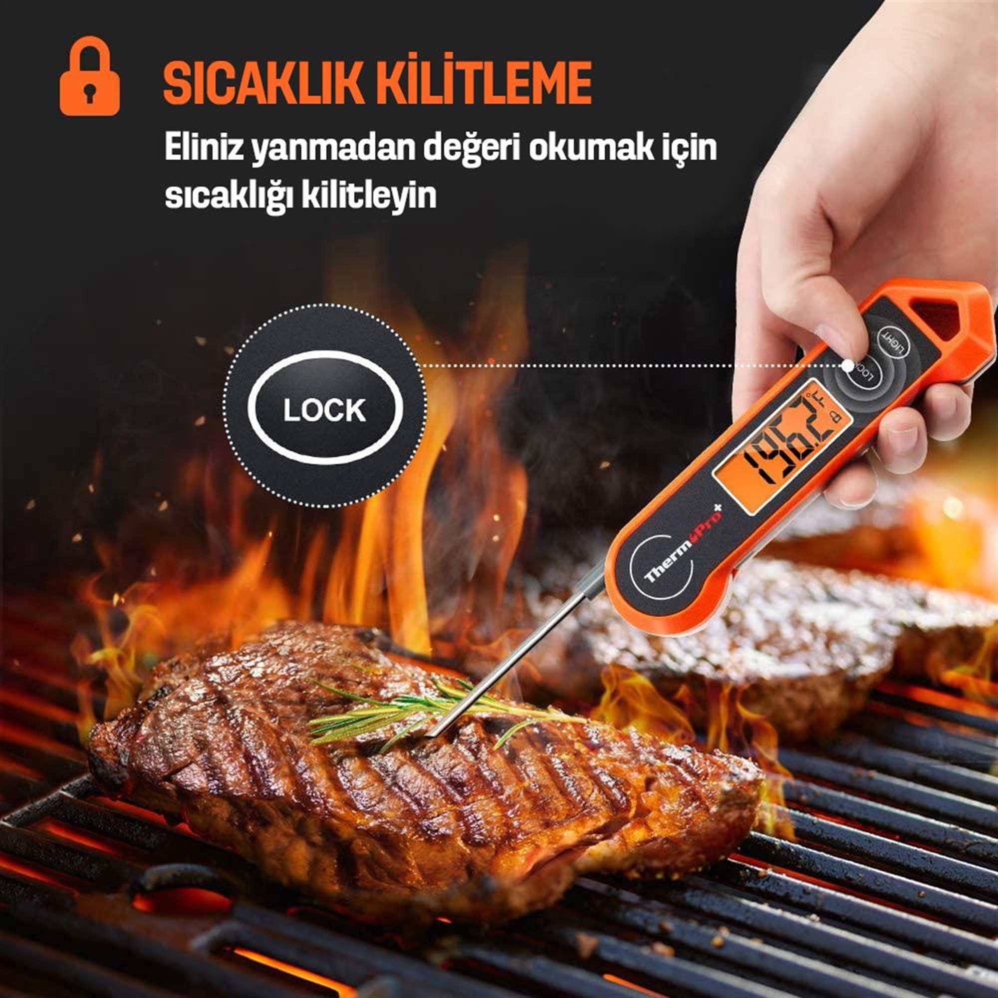 ThermoPro TP19H Su Geçirmez Katlanabilir Gıda Termometresi