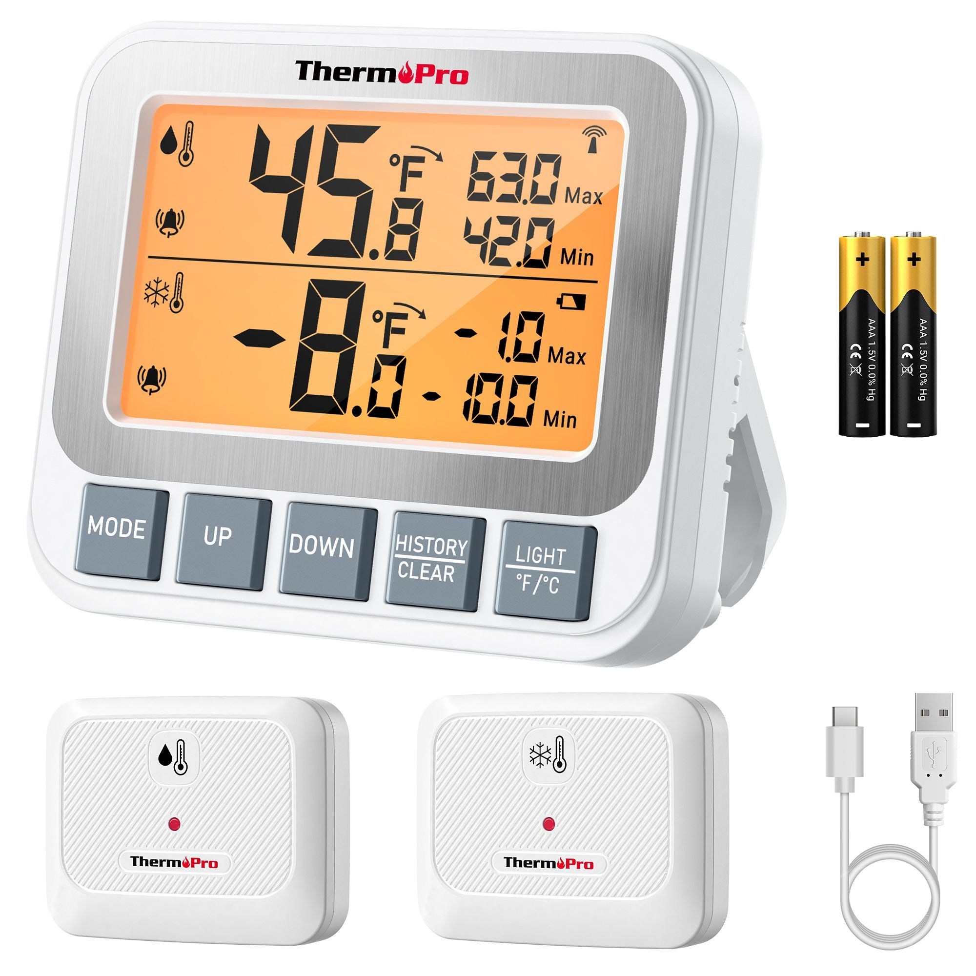 Thermopro TP210 150m Sensörlü Derin Dondurucu Buzdolabı Max/Min Sıcaklık Ölçer Termometre