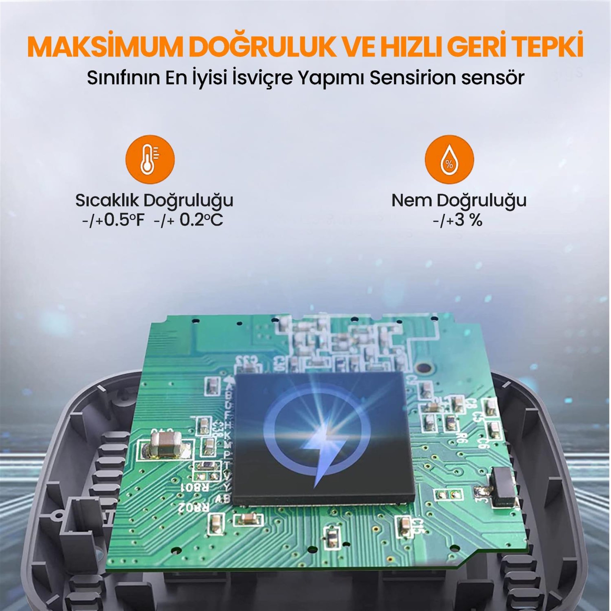 Thermopro TP393 APPli Saatli Limit Aşım Uyarılı Iç Mekan Sıcaklık ve Nem Ölçer Termometre
