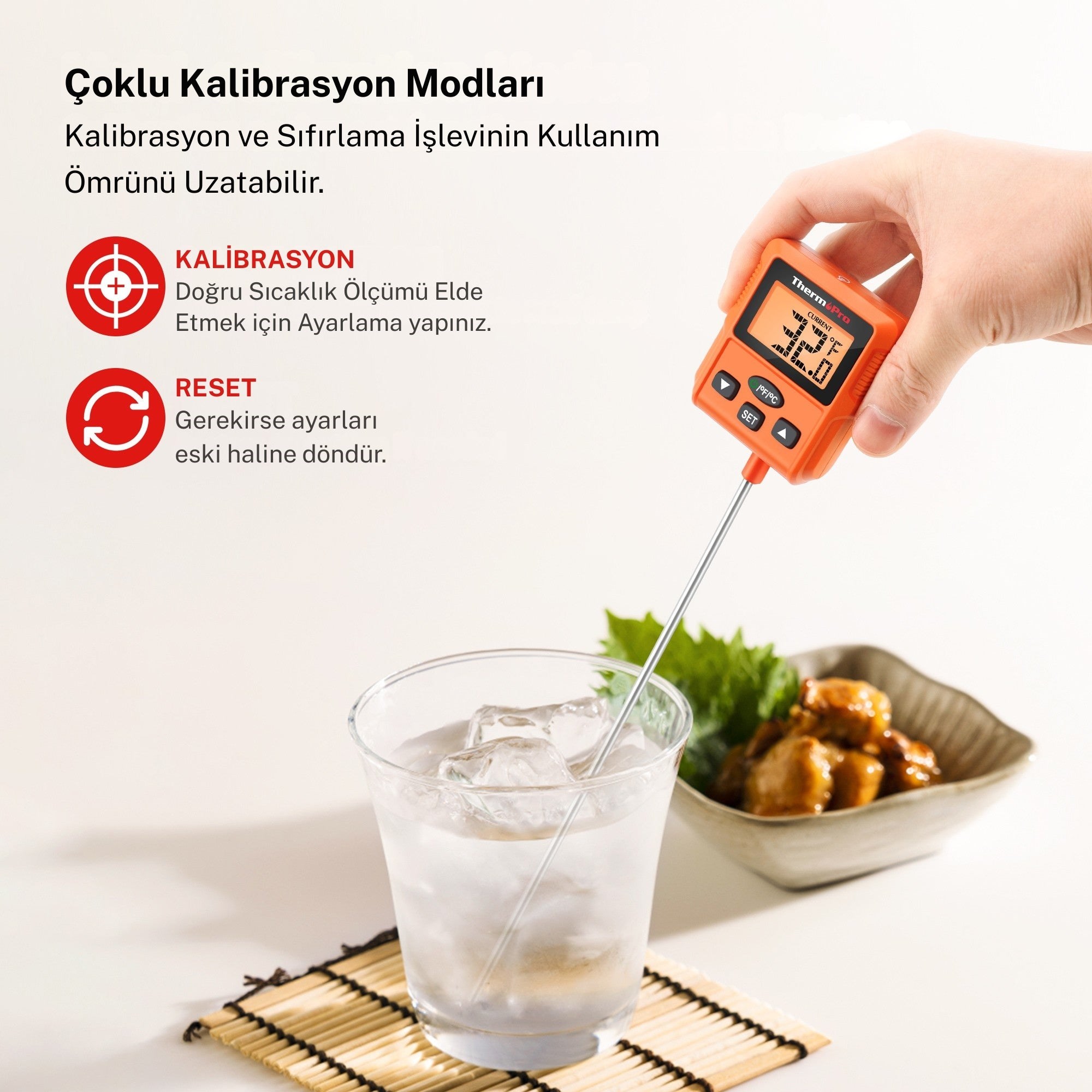Thermopro TP511 Uzun Problu Programlanabilir Alarmlı Geniş Ekranlı Pişirme Termometresi