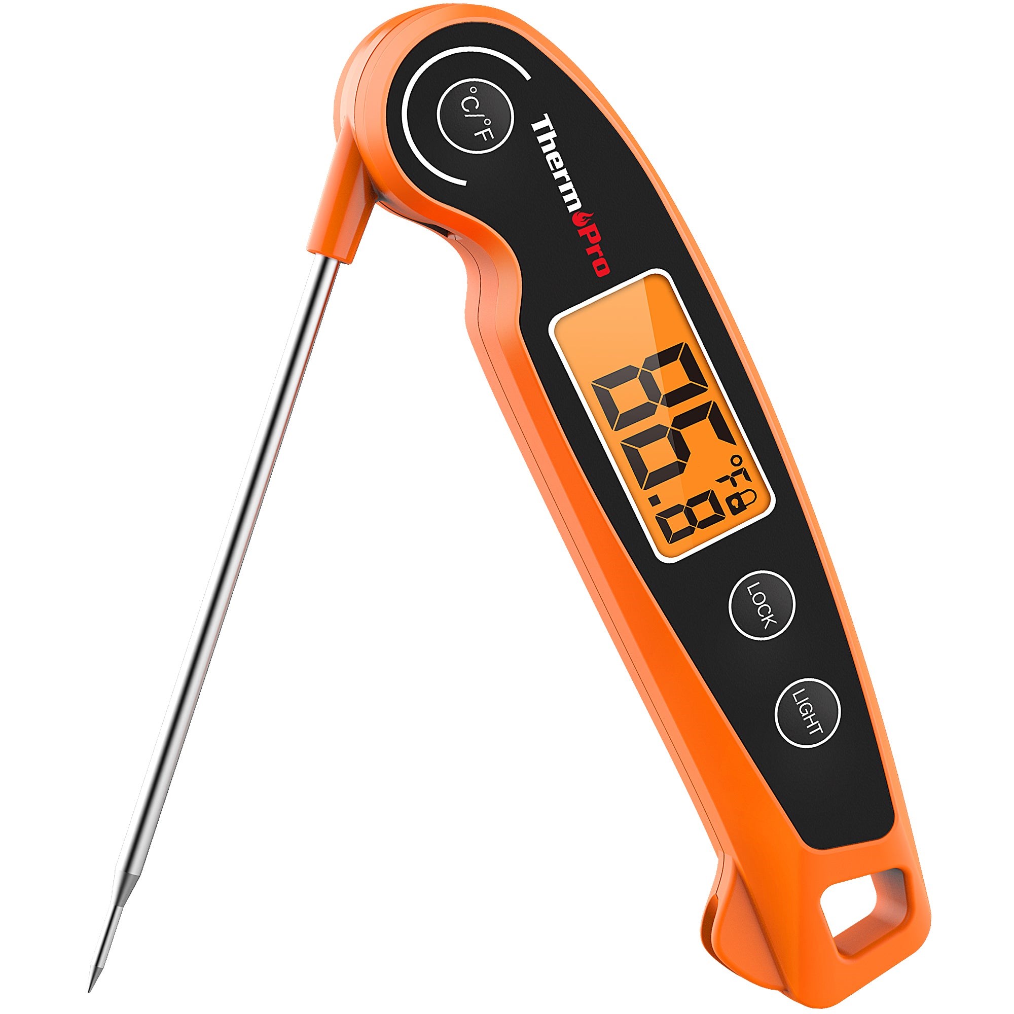Thermopro TP605W Katlanabilir Problu Profesyonel Gıda Pişirme Termometresi-Turuncu