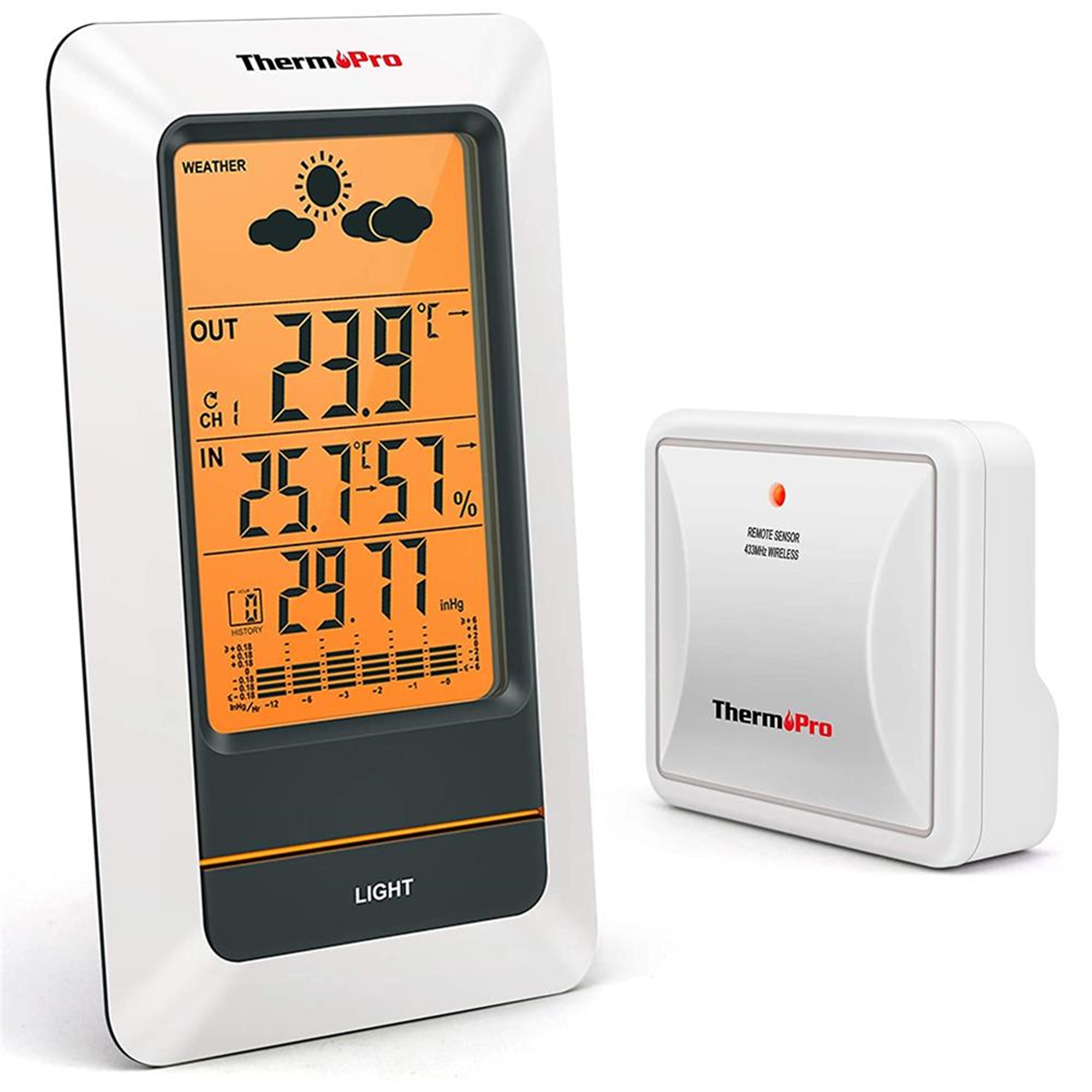 ThermoPro TP67A Wifi İç-Dış Mekan Dijital Sıcaklık,Nem,Basınç Ölçer OUTLET