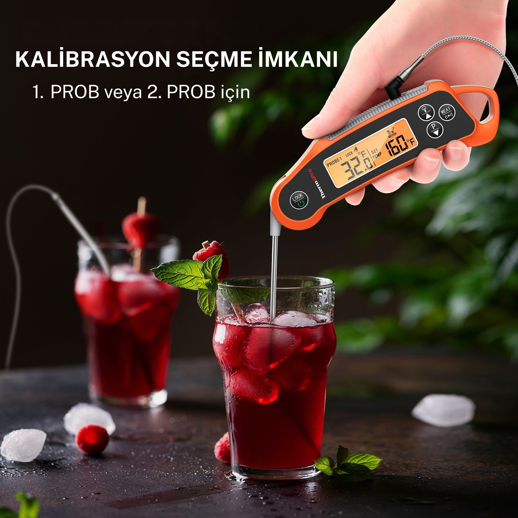 Thermopro Tp710 Katlanabilir Ek Problu Profesyonel Gıda Pişirme Termometresi