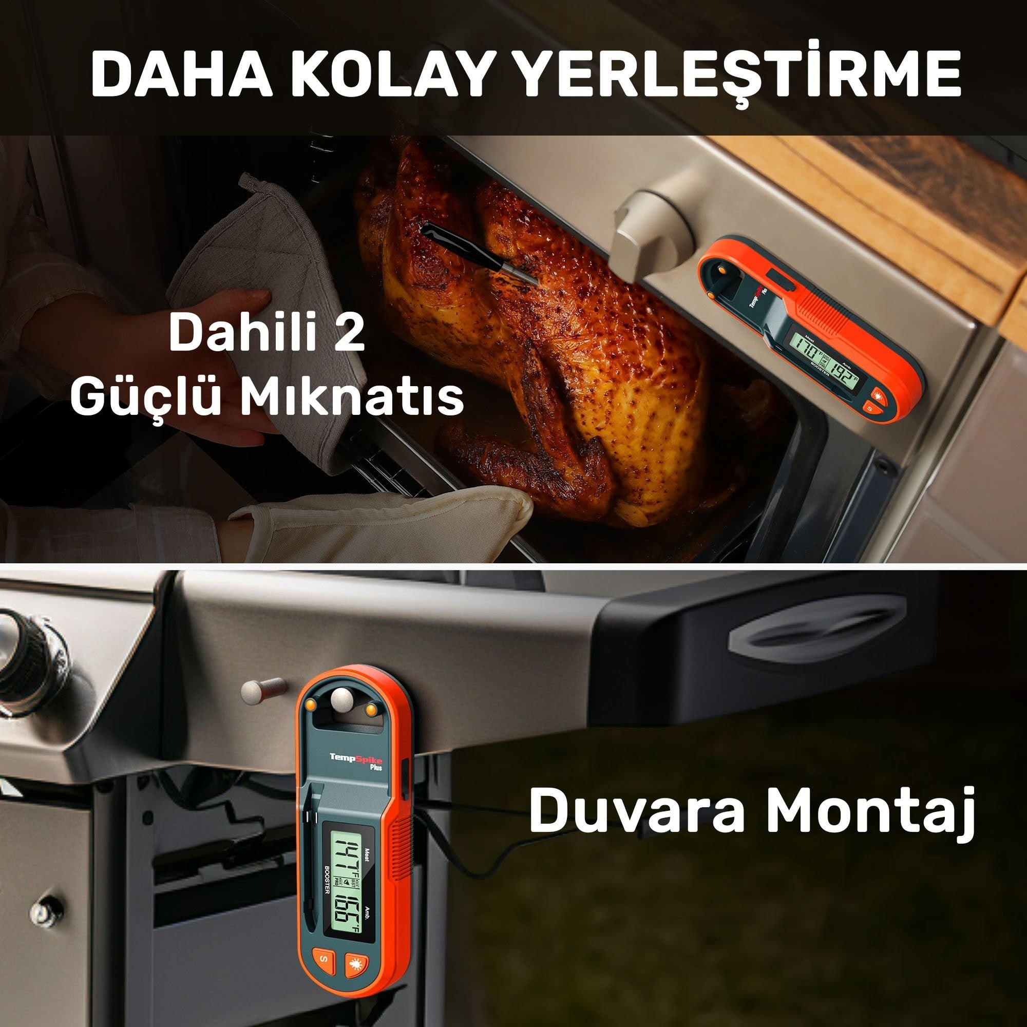 Thermopro TP971 Şarjlı 183m Kablosuz Alarmlı 1Problu Telefon Kontrollü Profesyonel Gıda Termometresi