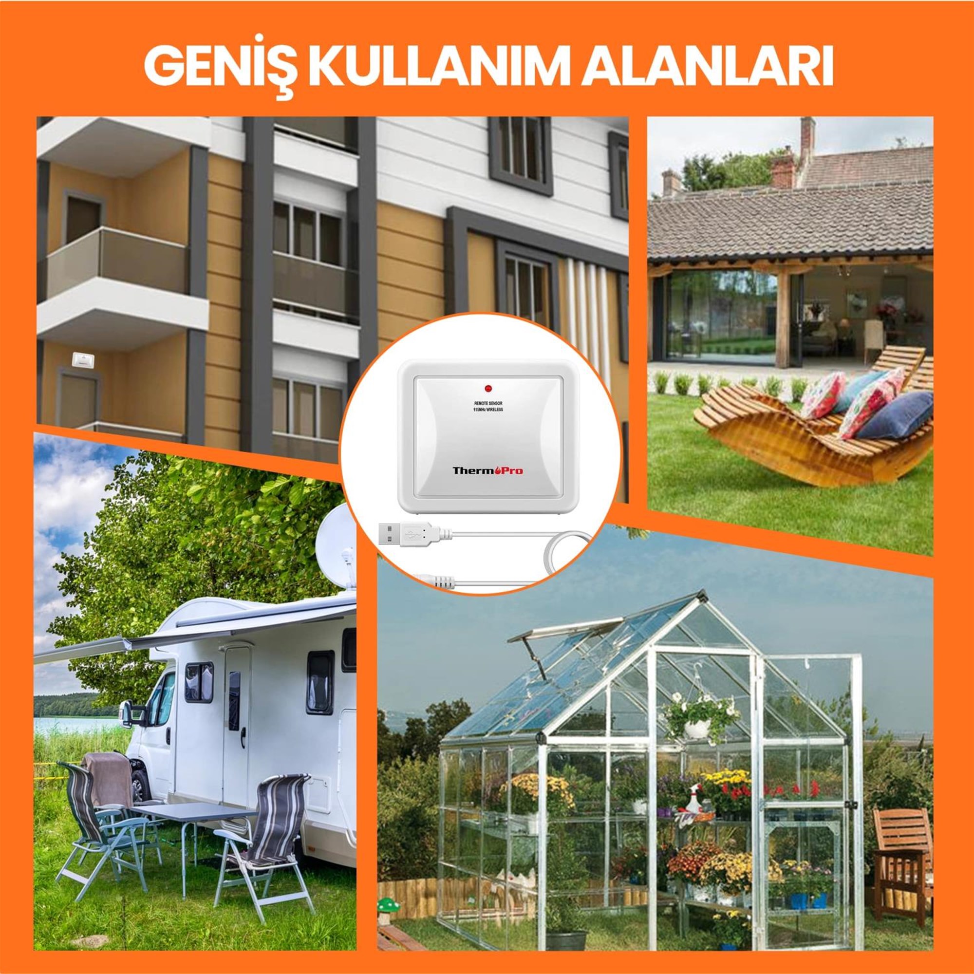 ThermoPro TX-4B İlave Dış Sensör (TP63B, TP67B, TP68B için)