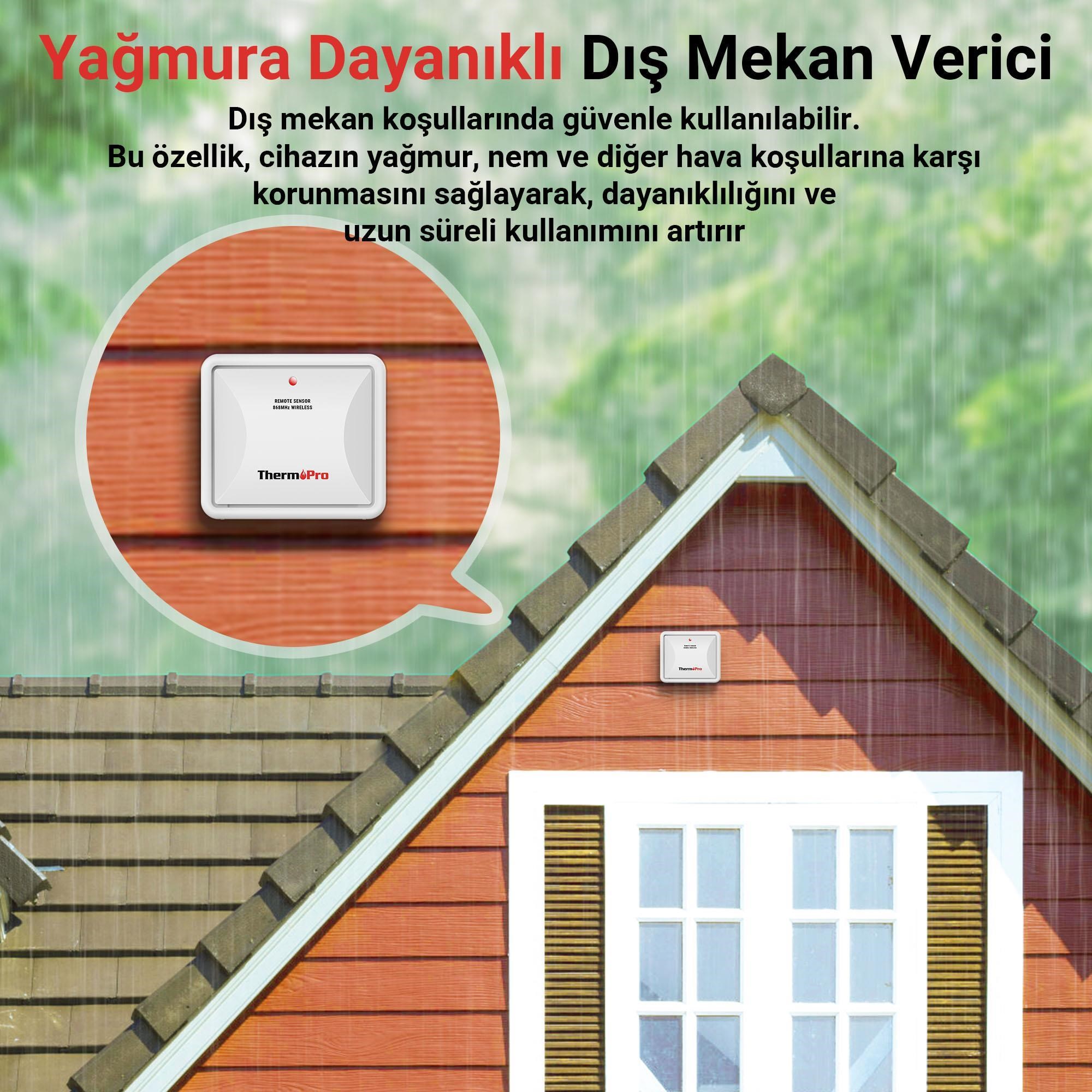 ThermoPro TX2CA İlave Dış Sensör, TP200C modeli ile uyumludur.