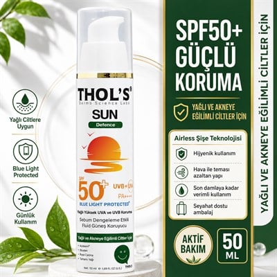 THOL’S Sun Defence Sebum Dengeleme Etkili Fluid Güneş Koruyucu SPF50+ 50 ml