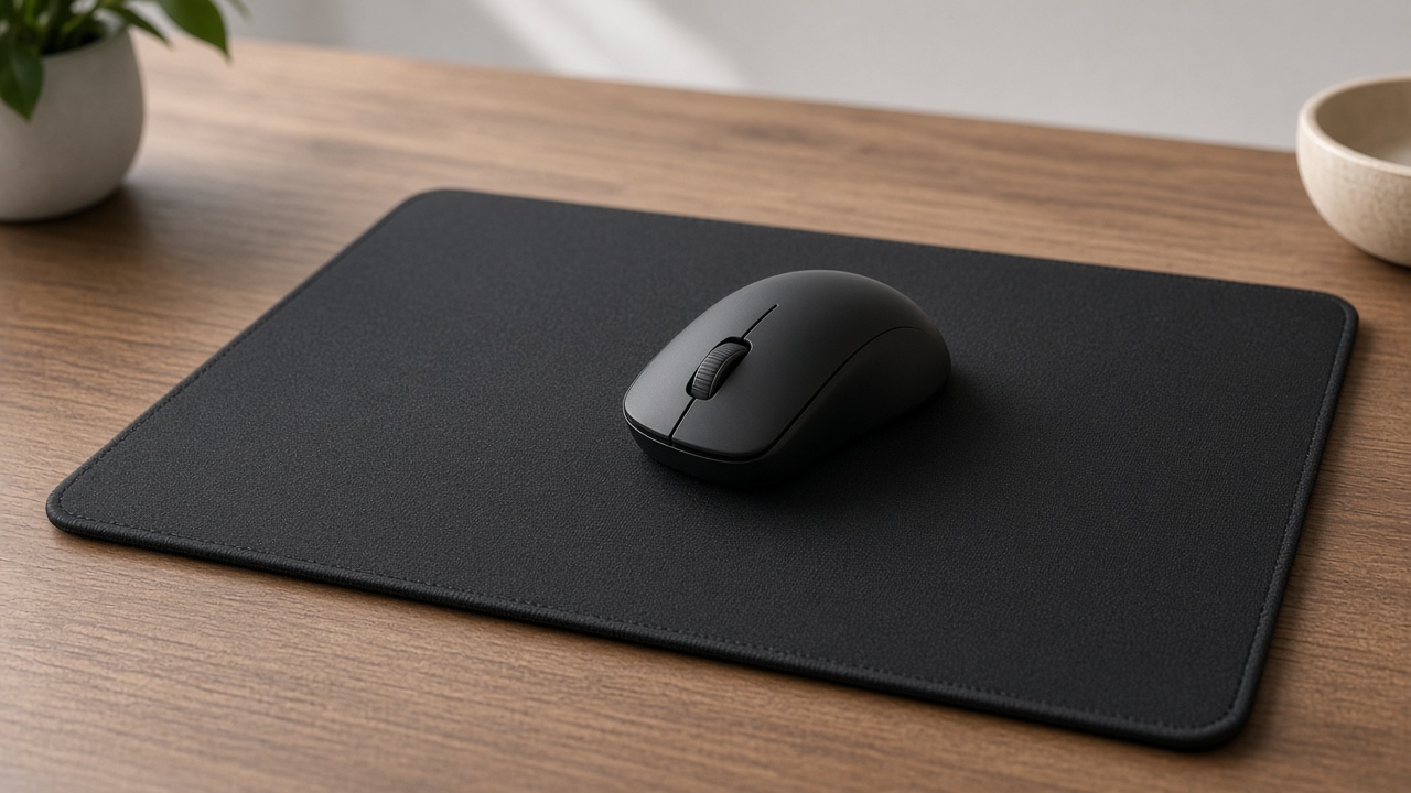 Genis kumas mousepad deskpad uzerinde mouse kullanimi