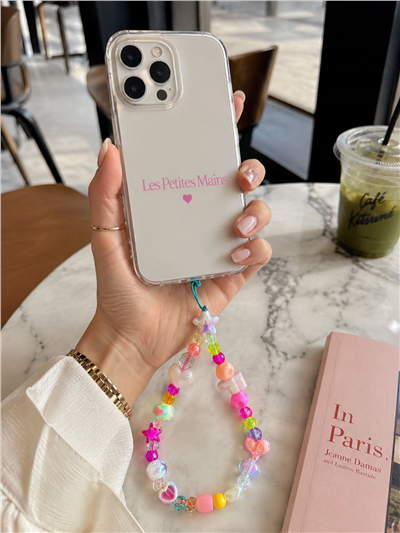 Name Pop F Telefon Askısı, Boncuklu Telefon Charmı ve Çanta Aksesuarı
