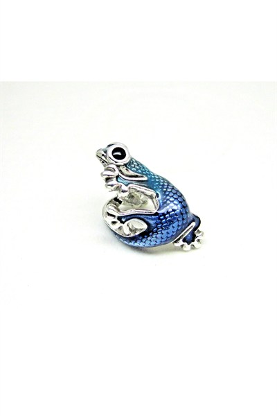 Metalik Mavi Geko Charm