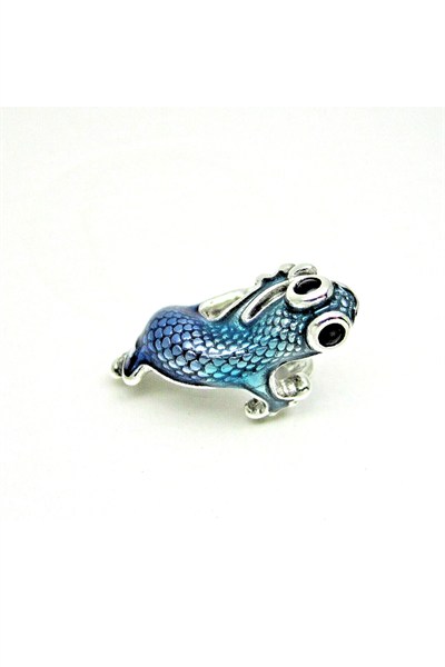 Metalik Mavi Geko Charm