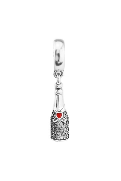 Parıldayan Taşlı Şampanya Sallantılı Charm