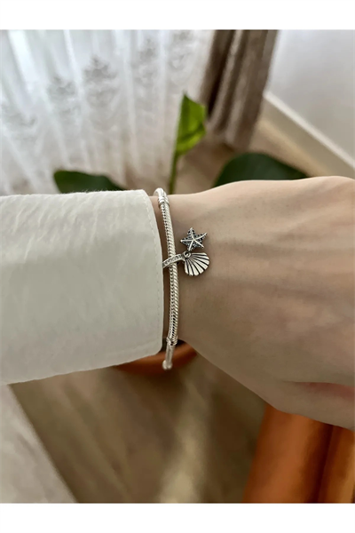 Tropikal Denizyıldızı Ve Deniz Kabuğu Sallantılı Charm