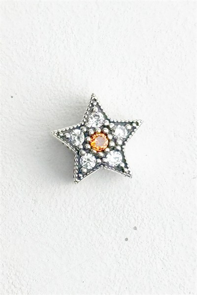 Yerli Üretim Taşlı Yıldız Gümüş Charm