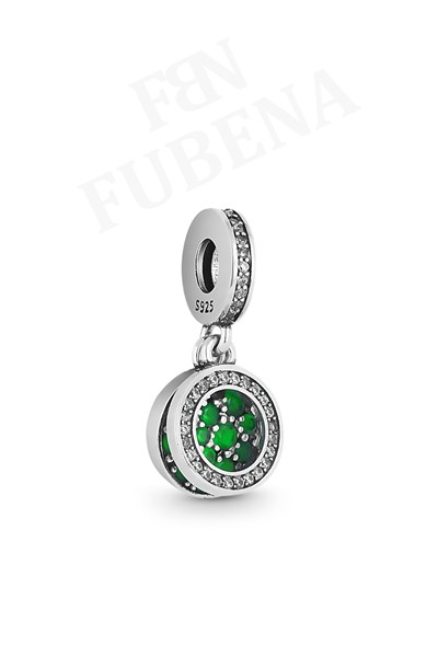 Yeşil Parıldayan Çift Disk Sallantılı Charm