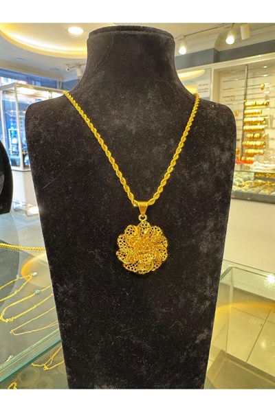 Altın Kaplama Füzyon Kolye 3 mm 60 m Zincir ile Birlikte A Kalite