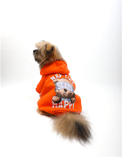 Happy Hour Kapüşonlu Sweatshirt Turuncu