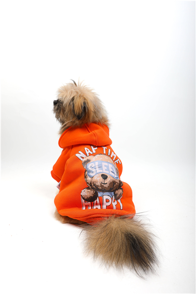 Happy Hour Kapüşonlu Sweatshirt Turuncu