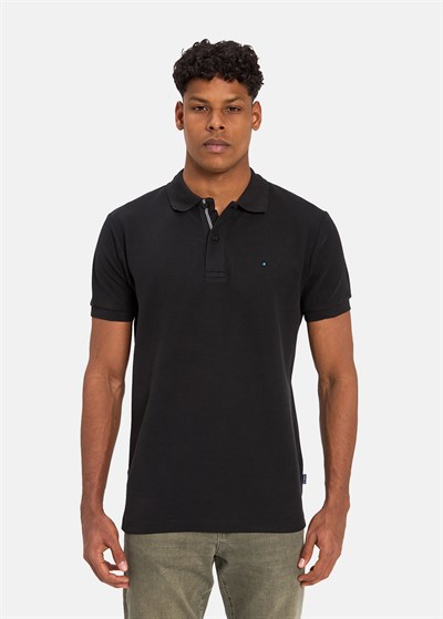 Gabbia Siyah Classic Fit Polo Yaka T-Shirt