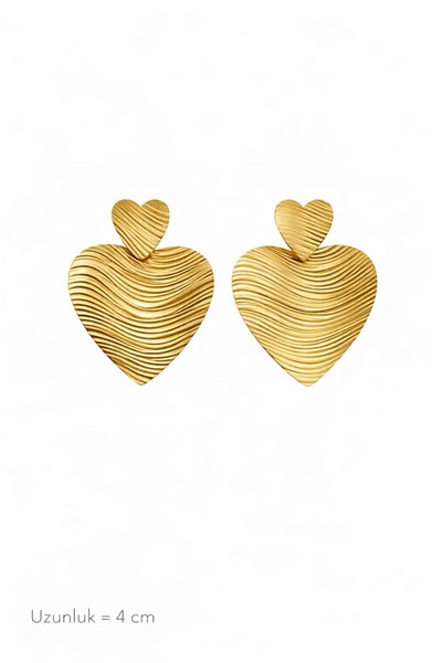 Golden Heart Flow Çelik 14K Kadın Küpe