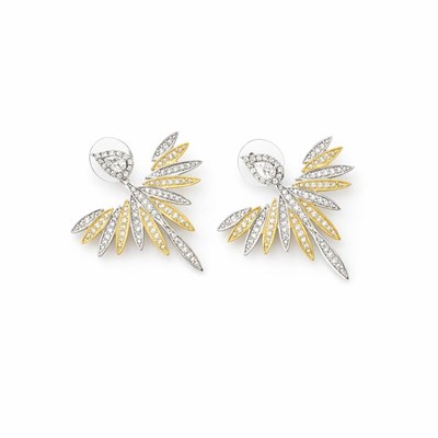 Phoenix Wing Çelik Zirkon Taşlı Kadın Küpe 14K k