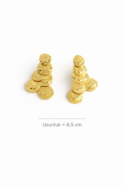 Muben Solar Chain Çelik 14KK 6.5 cm Kadın Küpe