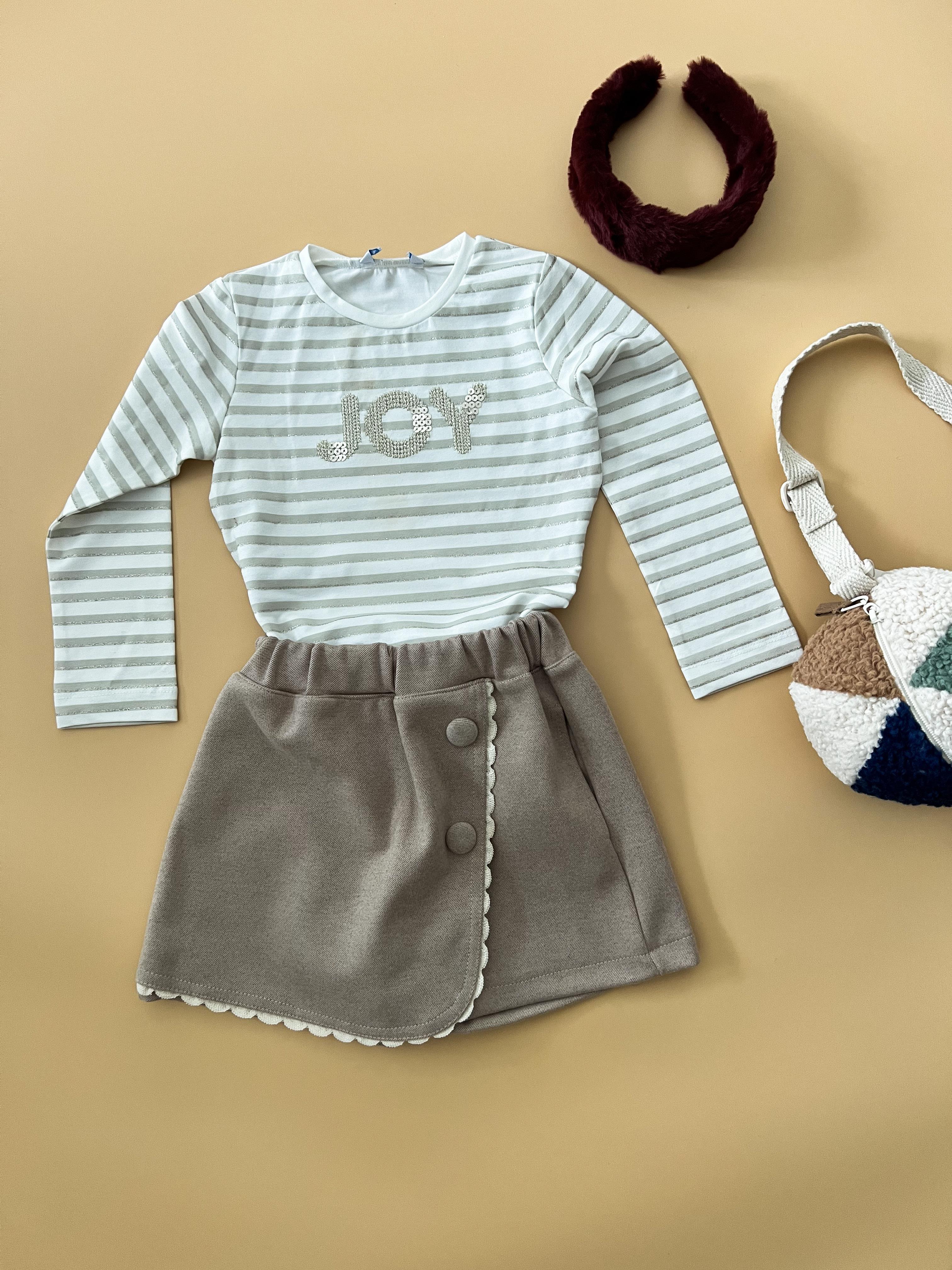 Kız Çocuk Krem Şort Etek