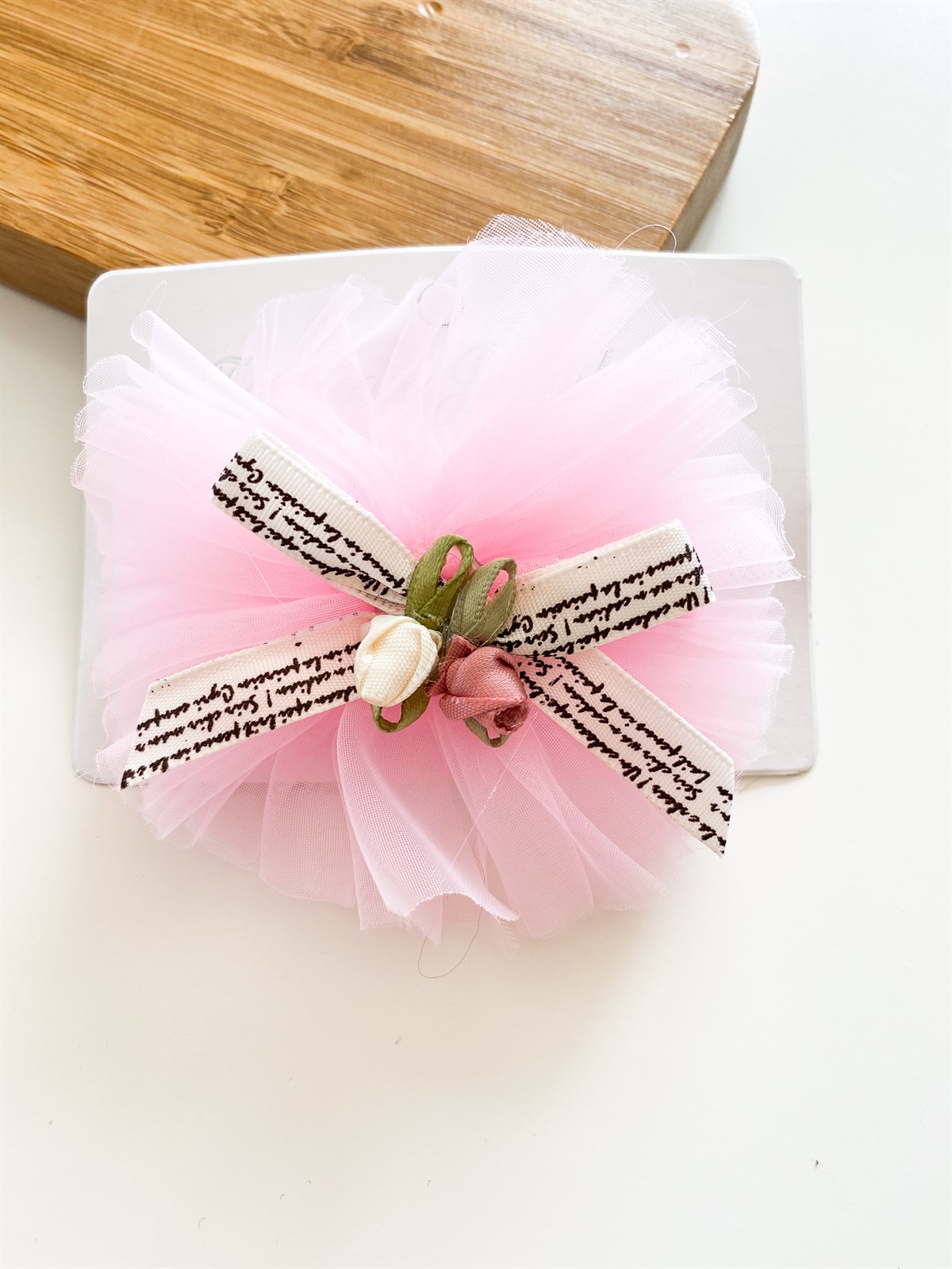 Pembe Tüllü Klips Toka