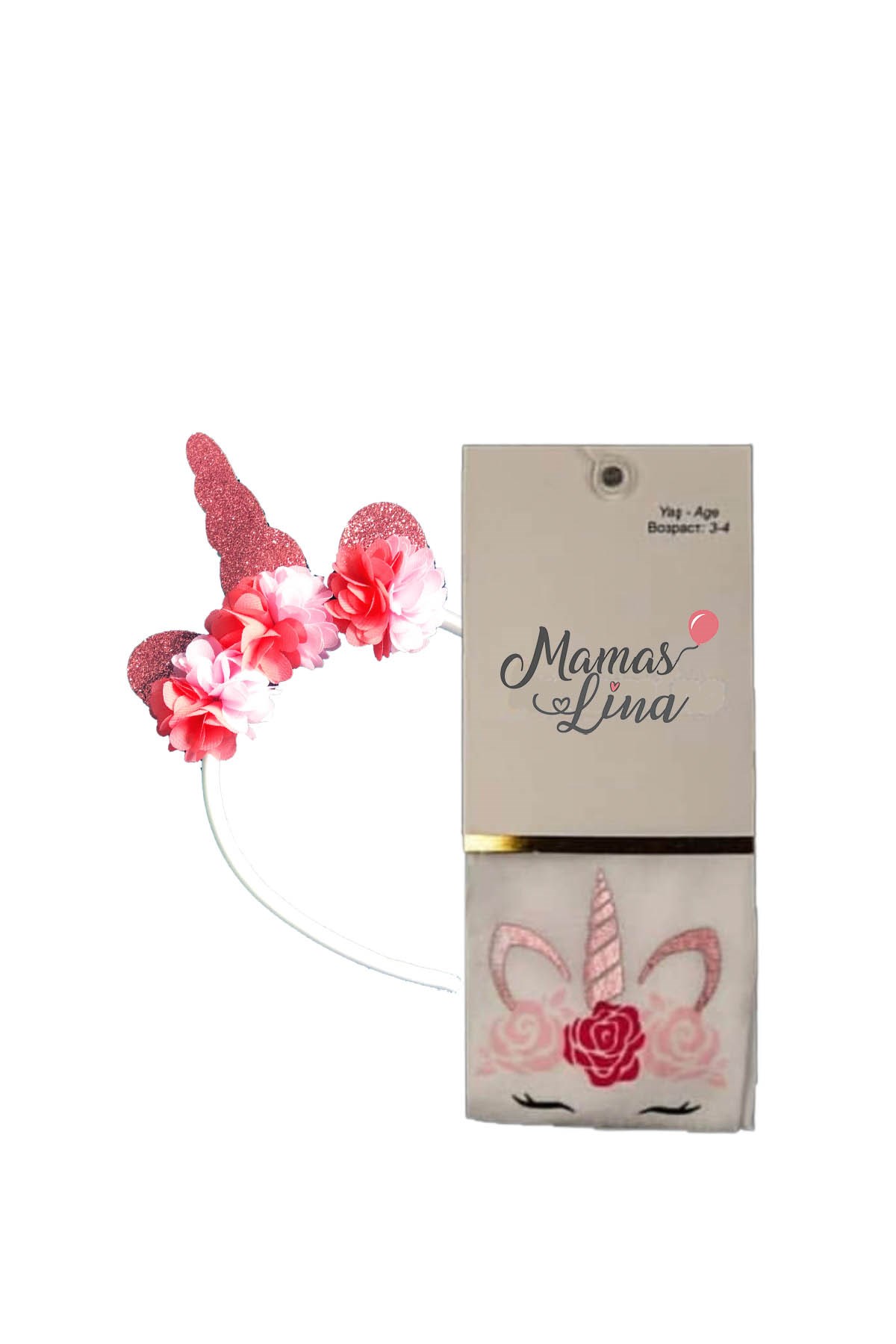 Unicorn pembe Taçlı Muz Kulotlu Çorap