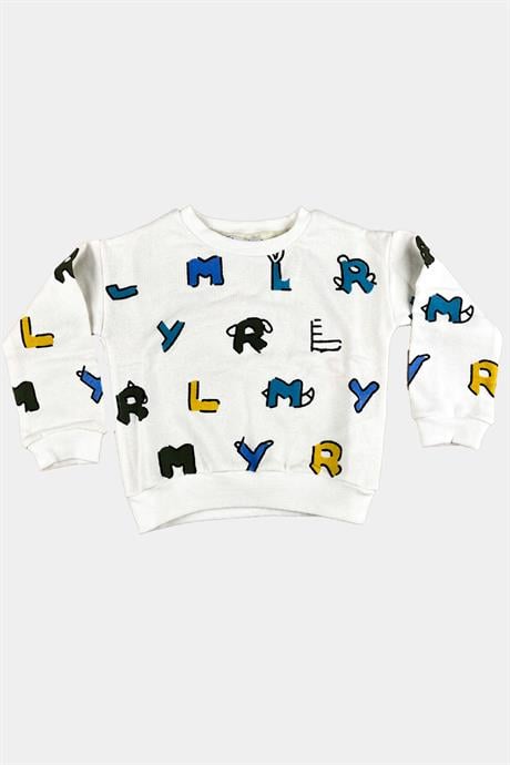 Erkek Çocuk Beyaz Harfli Sweatshirt