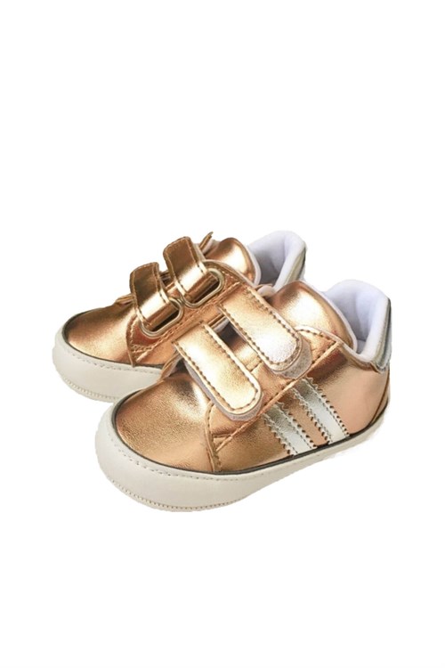 Bebek Parlak gold Bantlı Ayakkabı