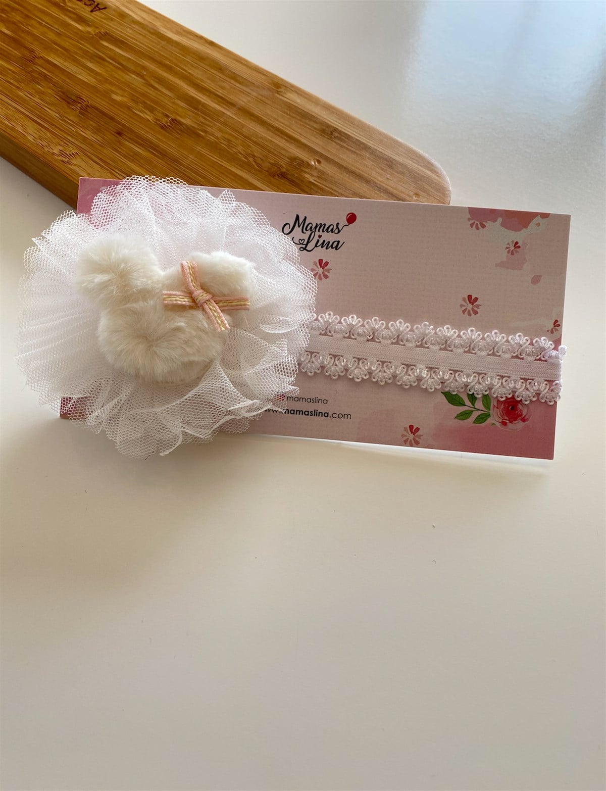 Beyaz Minnie Mouse Peluşlu Taç