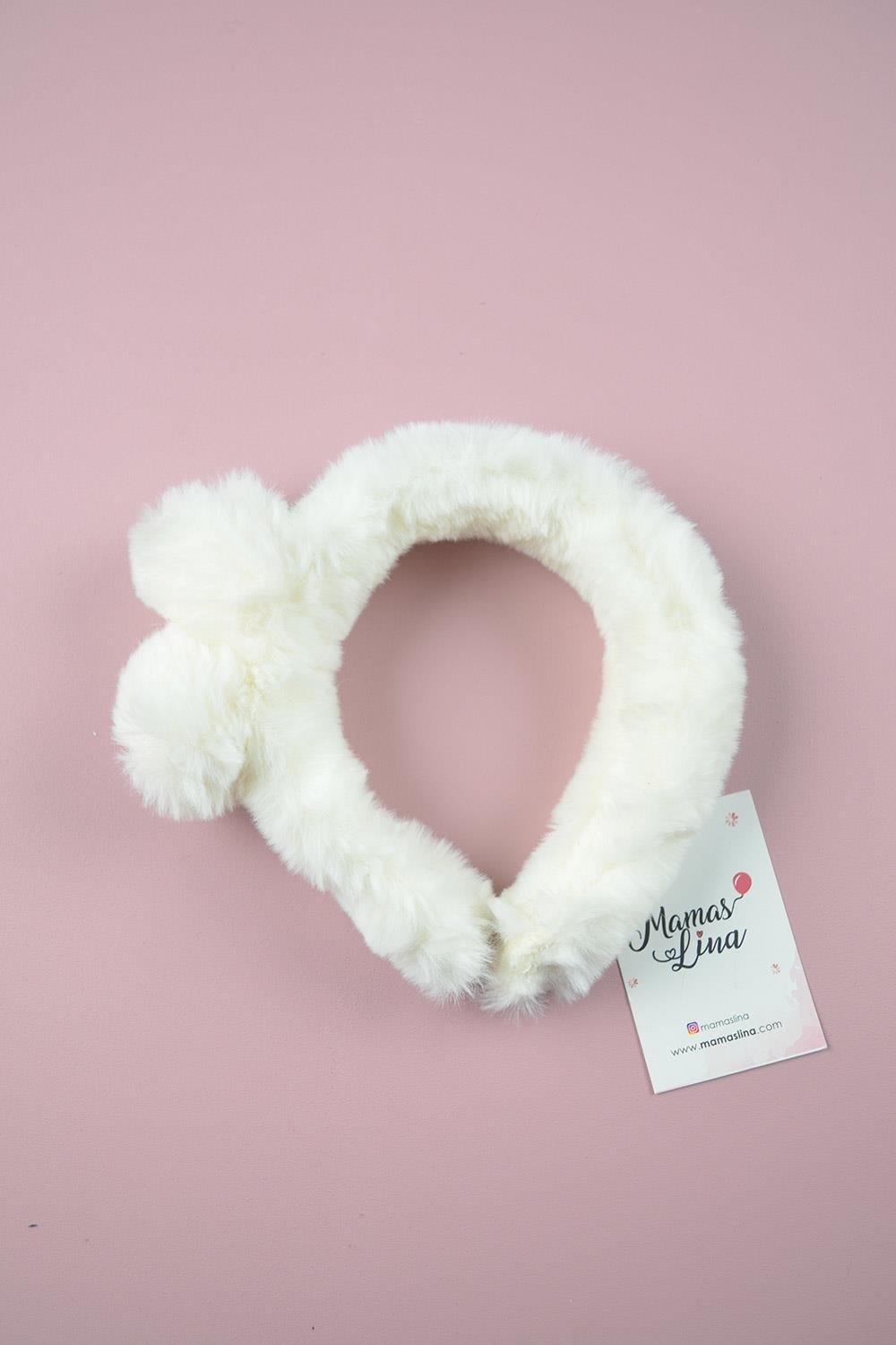 Beyaz Peluş Tavşan Taç
