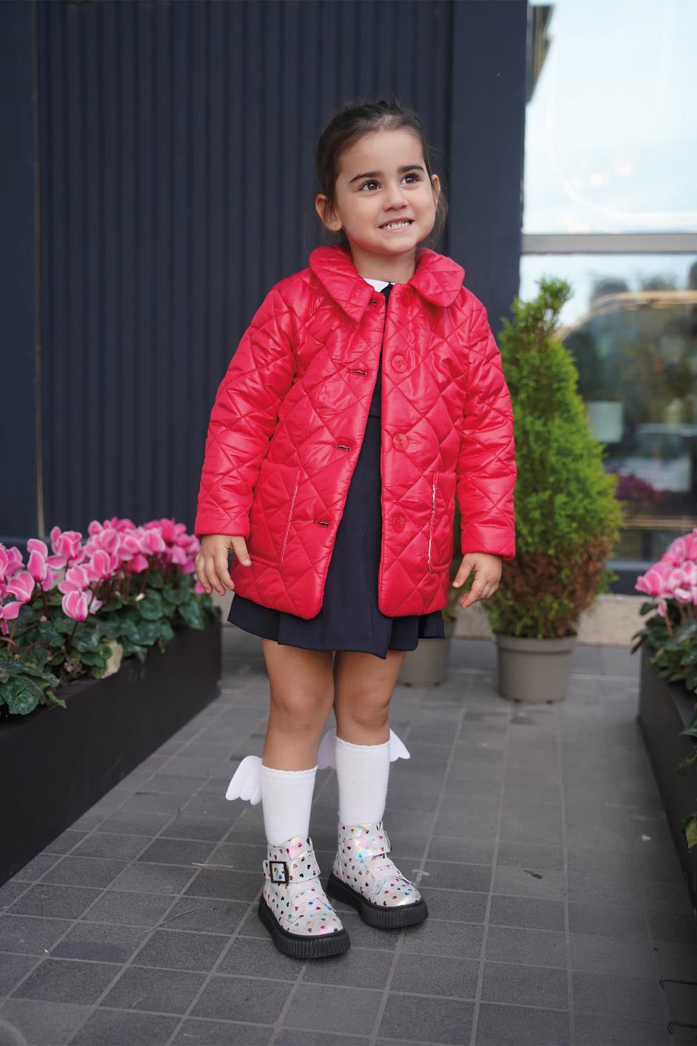 Kırmızı Kapitone Mont