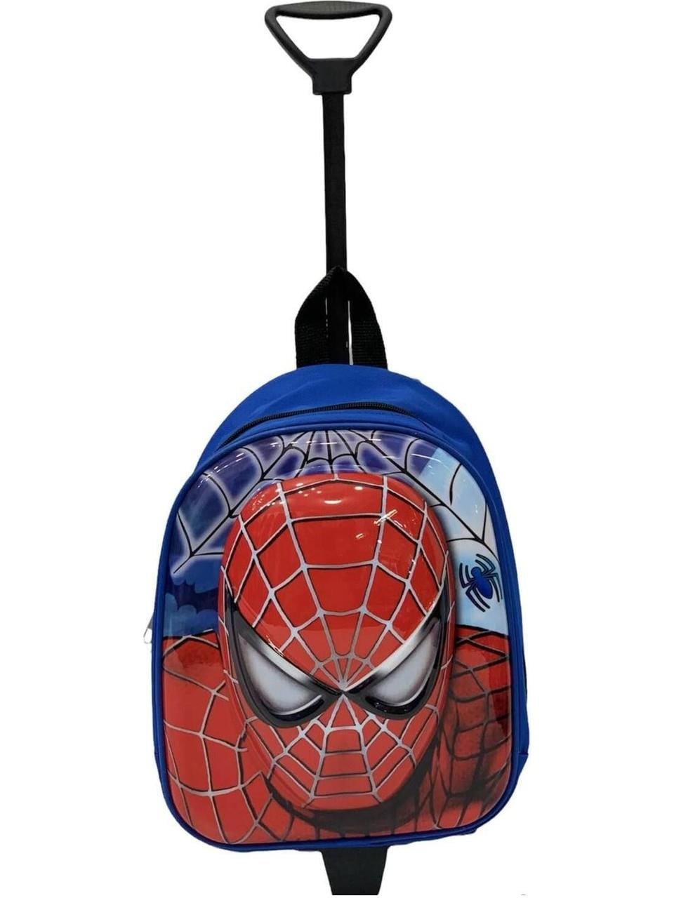 Kırmızı Mavi Spiderman Örümcek Adamlı Çekçekli Kreş Çanta