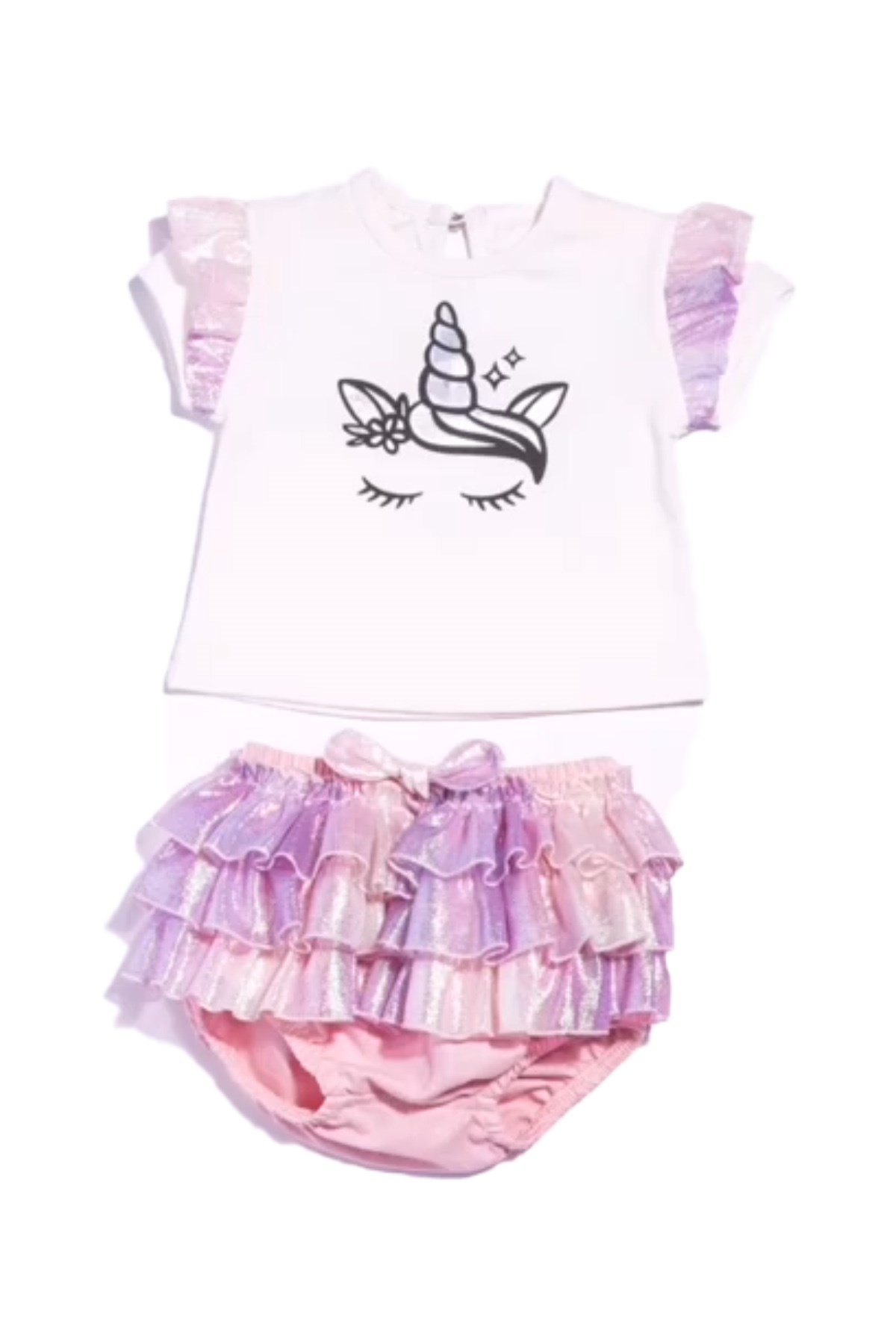 Kız Bebek Pembe Unicorn Tütülü Takım