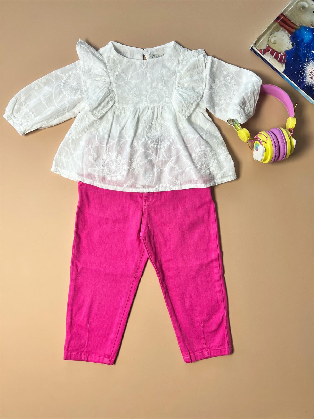 Kız Çocuk Beyaz Fisto Bluz