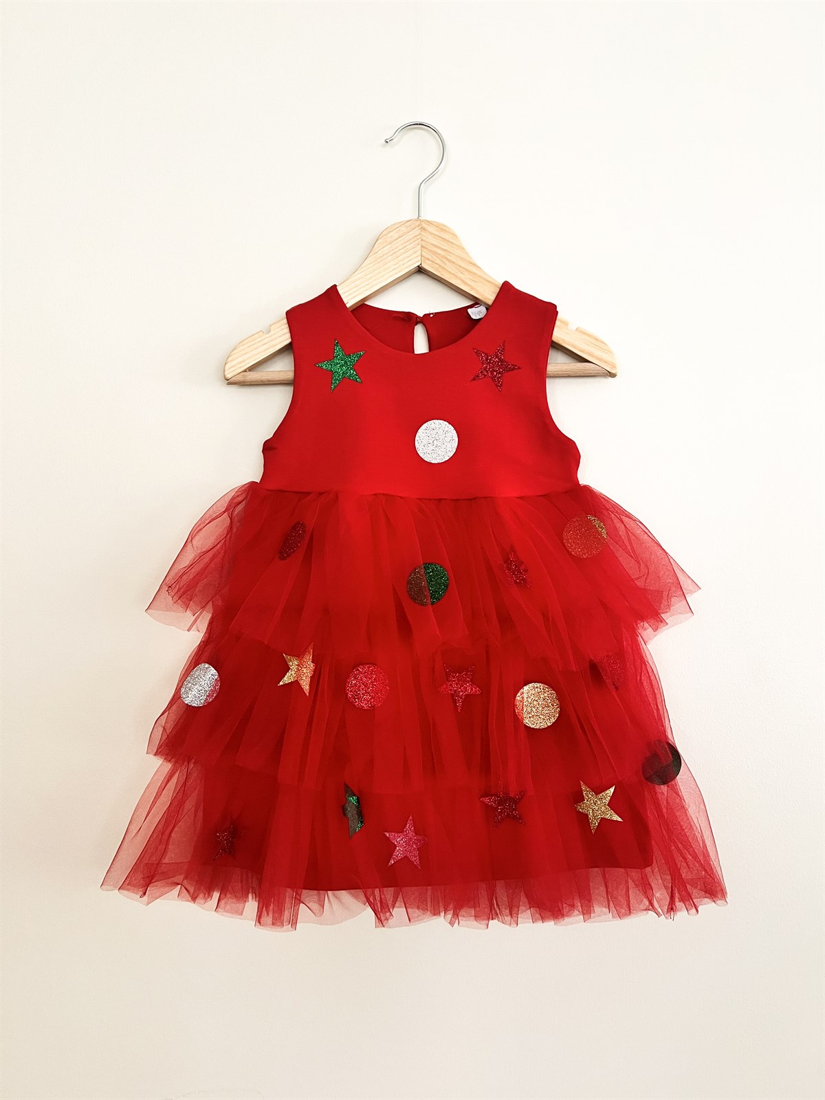 Kız Çocuk Kırmızı Tütülü Elbise