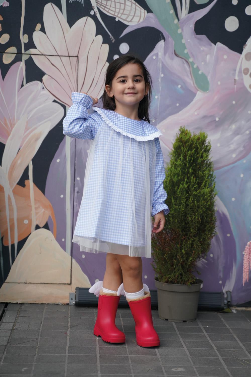 Kız Çocuk Mavi Elbise