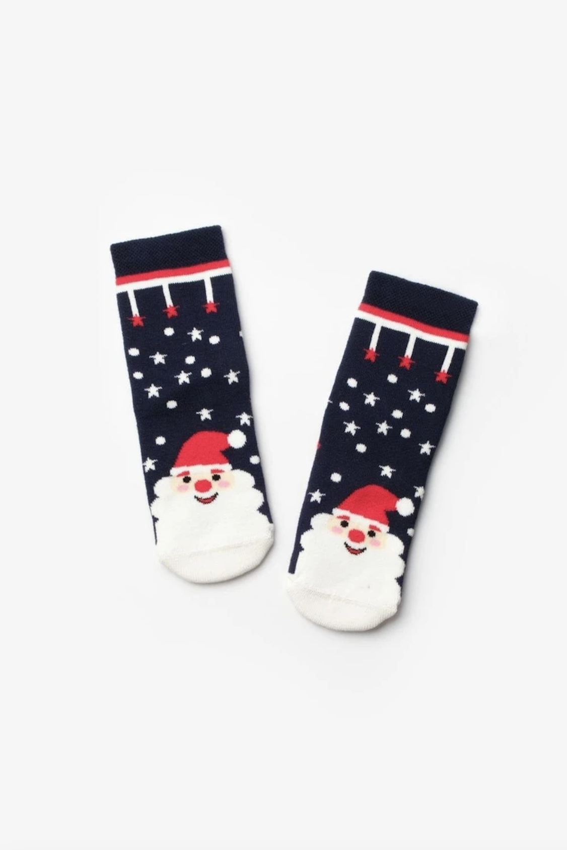 Lacivert Noel Baba Desenli Yılbaşı Çorap
