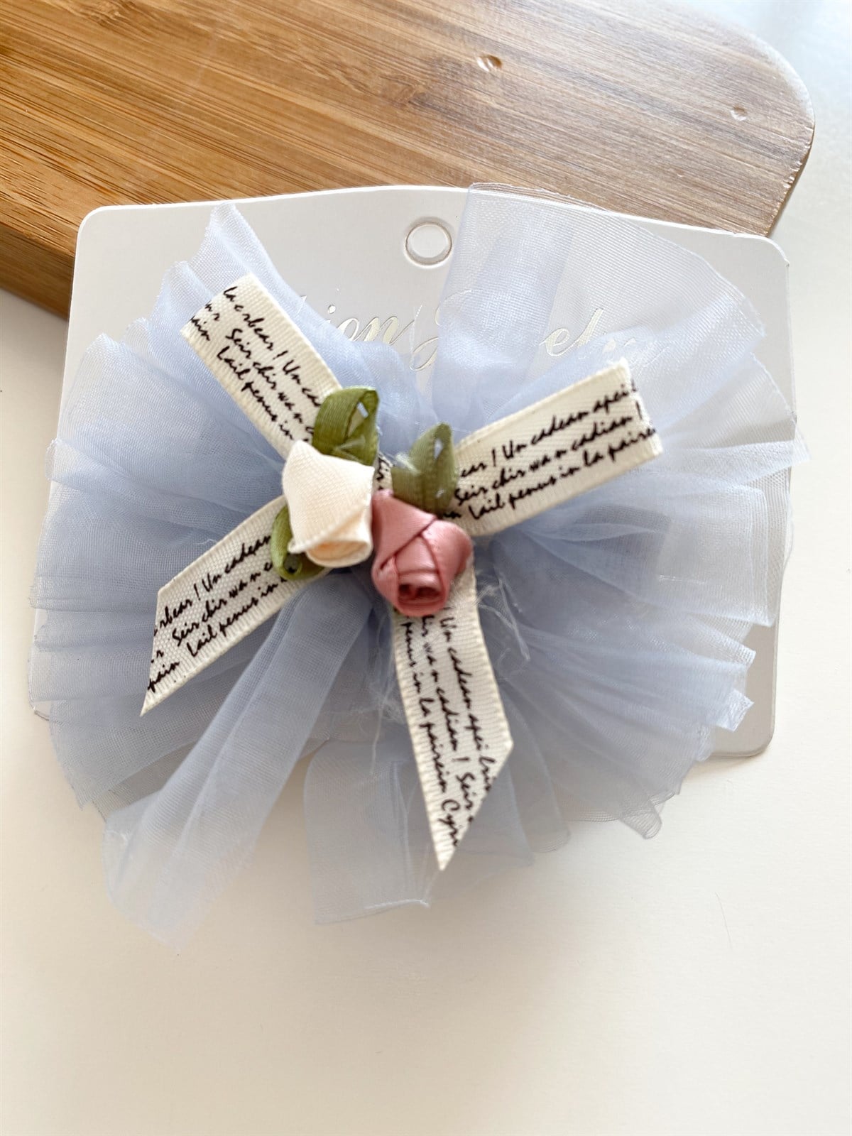 Mavi Tüllü Klips Toka