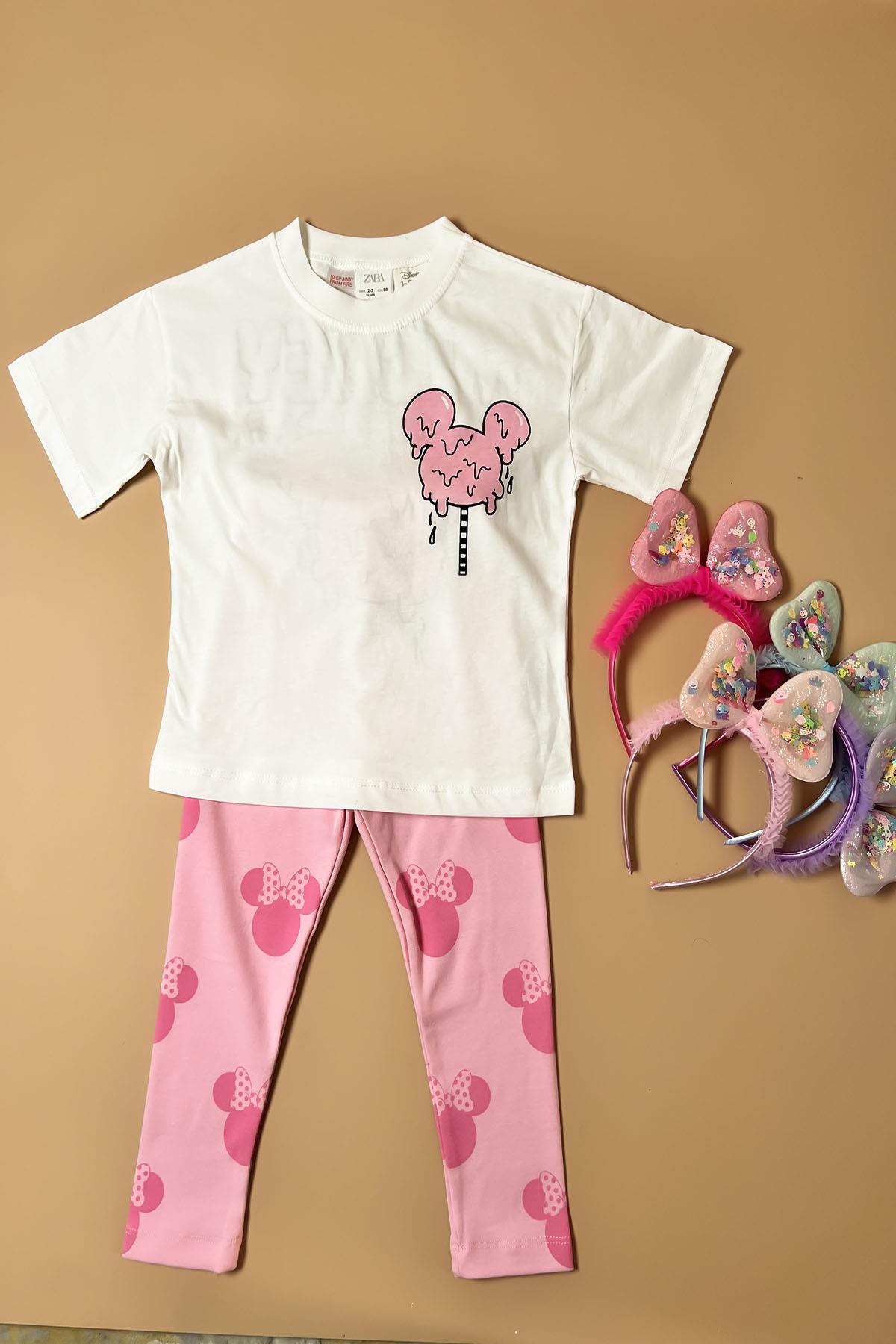 Minnie Mouse Pembe Taytlı Takım